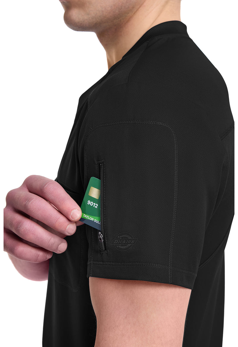 Black - Men's Tuckable V-Neck Scrub Top (View 3)