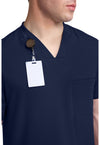 Navy - Men's Tuckable V-Neck Scrub Top (View 4)