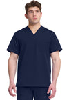 Navy - Dickies Dynamix Men Scrub Top - Front View