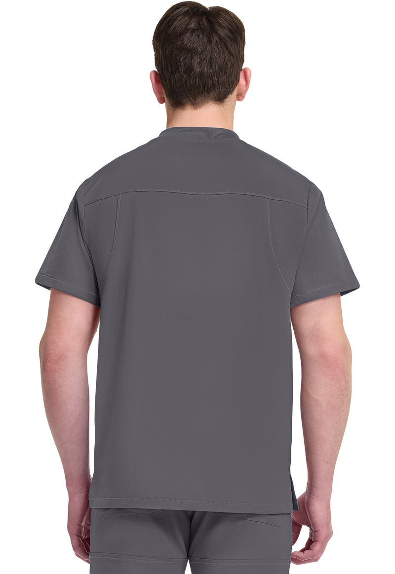 Pewter - Dickies Dynamix Men Scrub Top - Back View