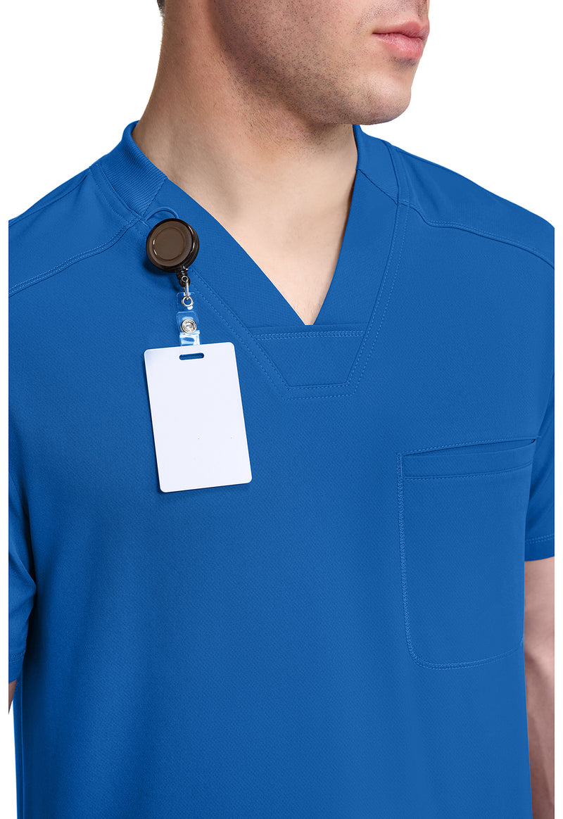Royal - Men's Tuckable V-Neck Scrub Top (View 4)