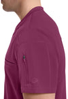 Wine - Men's Tuckable V-Neck Scrub Top (View 2)