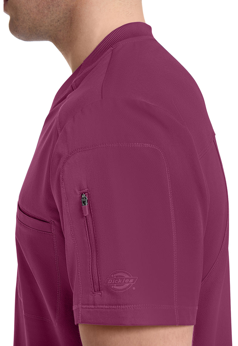 Wine - Men's Tuckable V-Neck Scrub Top (View 2)