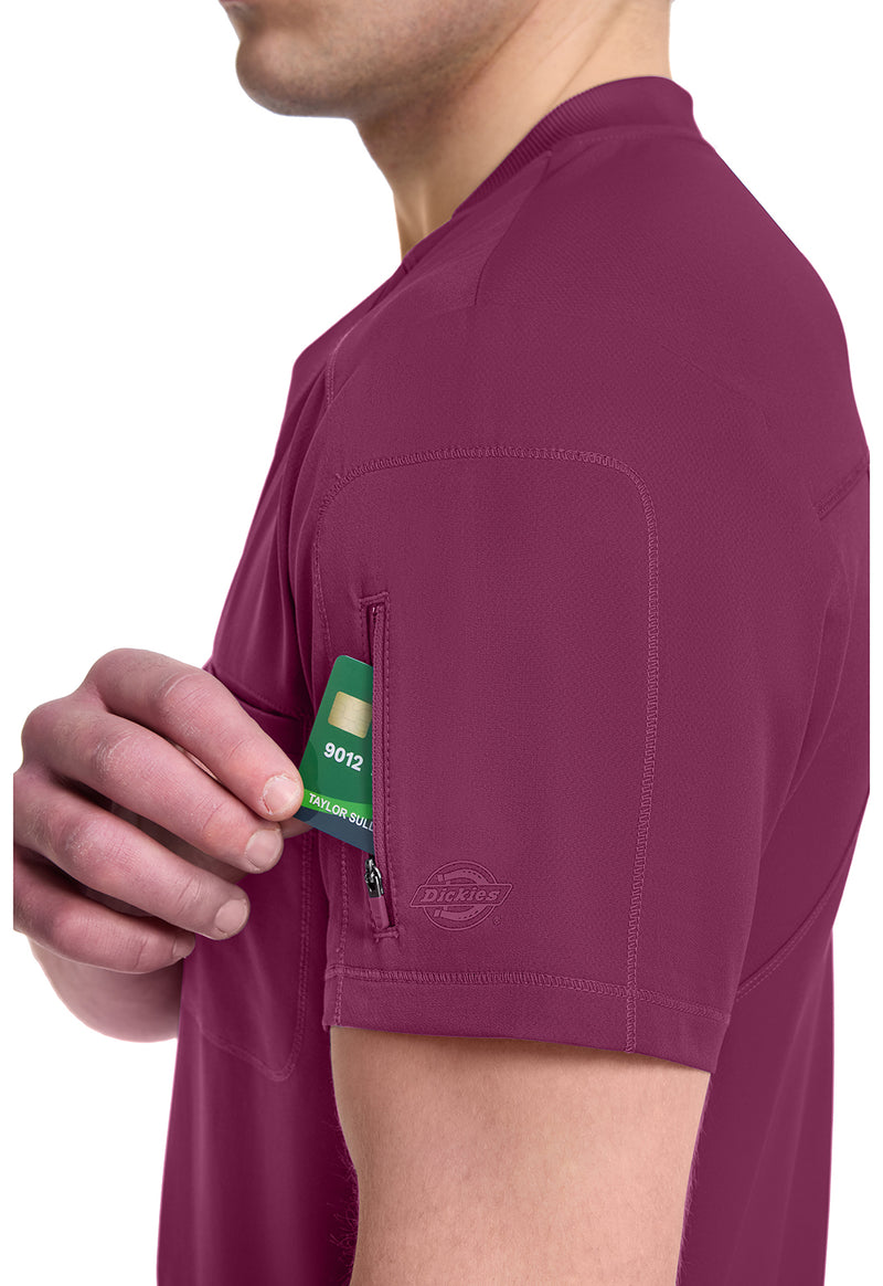 Wine - Men's Tuckable V-Neck Scrub Top (View 3)