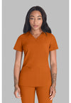 Apricot Orange - Dickies EDS Essentials Women Scrub Top - Front View