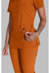 Apricot Orange - Women's V-Neck Scrub Top (View 4)