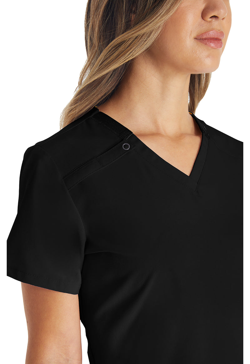 Black - Women's V-Neck Scrub Top (View 3)