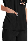 Black - Women's V-Neck Scrub Top (View 4)