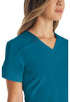Caribbean Blue - Women's V-Neck Scrub Top (View 3)