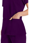 Eggplant - Women's V-Neck Scrub Top (View 2)