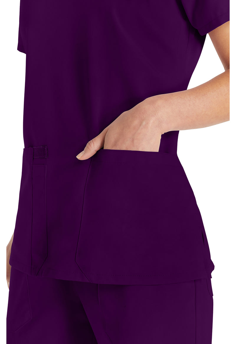 Eggplant - Women's V-Neck Scrub Top (View 2)