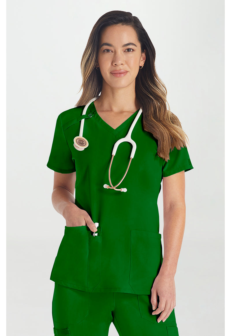 Fern Green - Dickies EDS Essentials Women Scrub Top - Front View