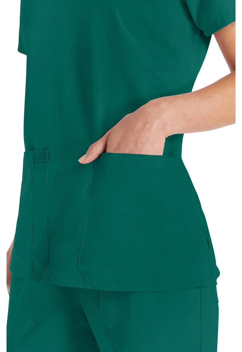 Hunter Green - Women's V-Neck Scrub Top (View 2)