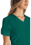 Hunter Green - Women's V-Neck Scrub Top (View 3)