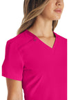 Hot Pink - Women's V-Neck Scrub Top (View 3)