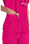 Hot Pink - Women's V-Neck Scrub Top (View 4)