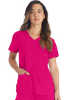 Hot Pink - Dickies EDS Essentials Women Scrub Top - Front View