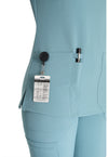 Mineral Blue - Women's V-Neck Scrub Top (View 2)