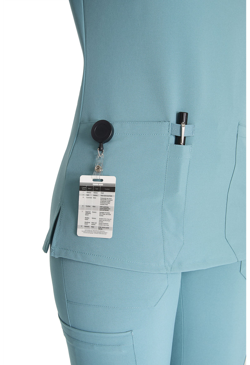 Mineral Blue - Women's V-Neck Scrub Top (View 2)