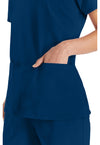 Navy - Women's V-Neck Scrub Top (View 2)
