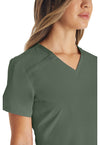 Olive - Women's V-Neck Scrub Top (View 3)
