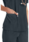 Pewter - Women's V-Neck Scrub Top (View 4)