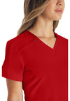 Red - Women's V-Neck Scrub Top (View 3)