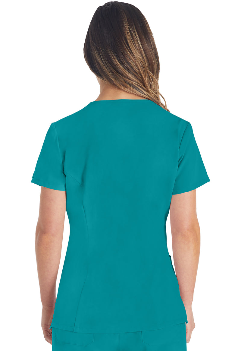 Teal Blue - Dickies EDS Essentials Women Scrub Top - Back View