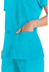Turquoise - Women's V-Neck Scrub Top (View 2)