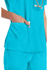 Turquoise - Women's V-Neck Scrub Top (View 4)