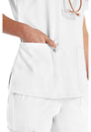White - Women's V-Neck Scrub Top (View 4)