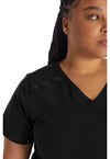 Black - Women's Mock Wrap Scrub Top (View 3)