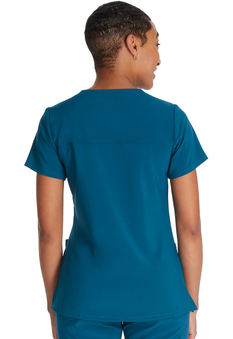 Caribbean Blue - Dickies EDS Essentials Women Scrub Top - Back View