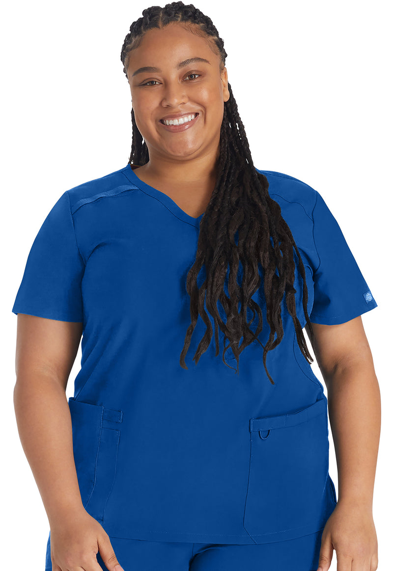 Galaxy Blue - Dickies EDS Essentials Women Scrub Top - Front View