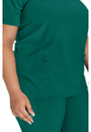 Hunter Green - Women's Mock Wrap Scrub Top (View 2)