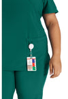 Hunter Green - Women's Mock Wrap Scrub Top (View 4)