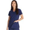 navy - Mock Wrap Top