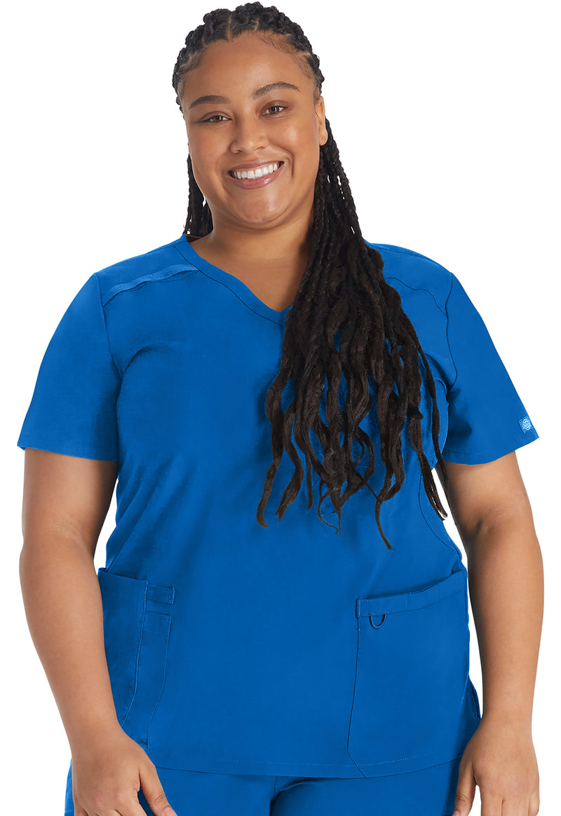 Royal - Dickies EDS Essentials Women Scrub Top - Front View
