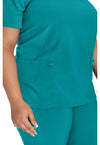 Teal Blue - Women's Mock Wrap Scrub Top (View 2)