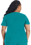 Teal Blue - Dickies EDS Essentials Women Scrub Top - Back View