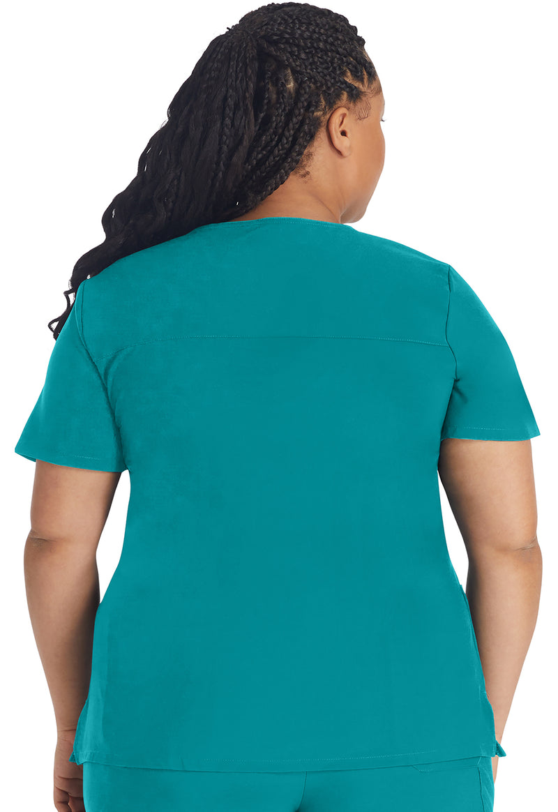 Teal Blue - Dickies EDS Essentials Women Scrub Top - Back View