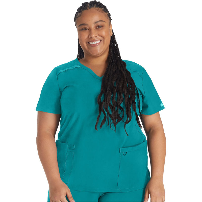 teal blue - Mock Wrap Top
