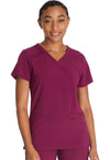 Wine - Dickies EDS Essentials Women Scrub Top - Front View