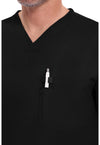 Black - Men's Tuckable V-Neck Scrub Top (View 2)