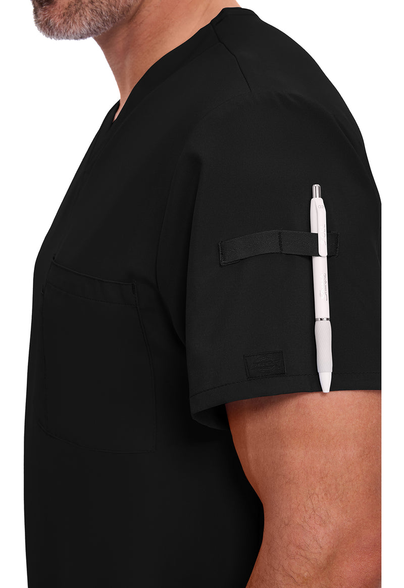Black - Men's Tuckable V-Neck Scrub Top (View 3)
