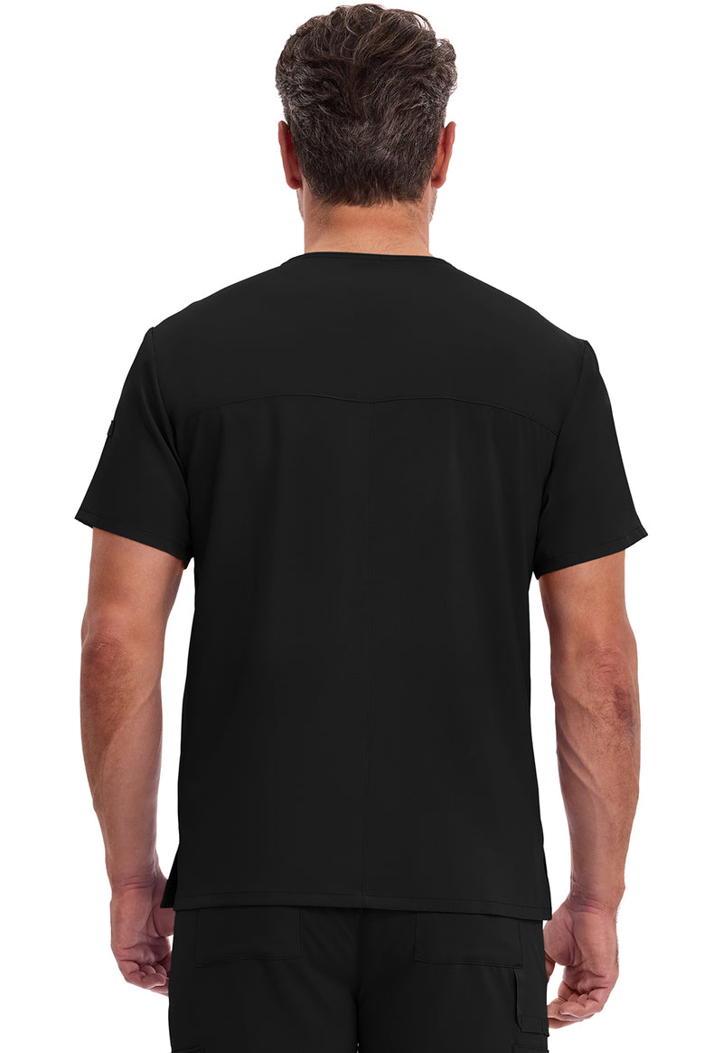 Black - Dickies EDS Essentials Men Scrub Top - Back View