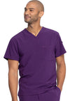 Eggplant - Dickies EDS Essentials Men Scrub Top - Front View