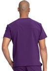 Eggplant - Dickies EDS Essentials Men Scrub Top - Back View