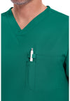 Hunter Green - Men's Tuckable V-Neck Scrub Top (View 2)