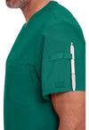 Hunter Green - Men's Tuckable V-Neck Scrub Top (View 3)